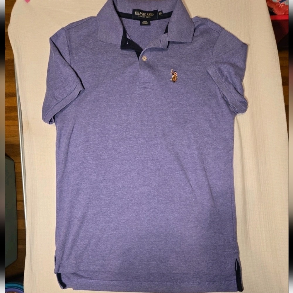 US Polo Assn Polo Shirt Men's‎ XS Luxury Feel Short Sleeve Purple Classic Preppy